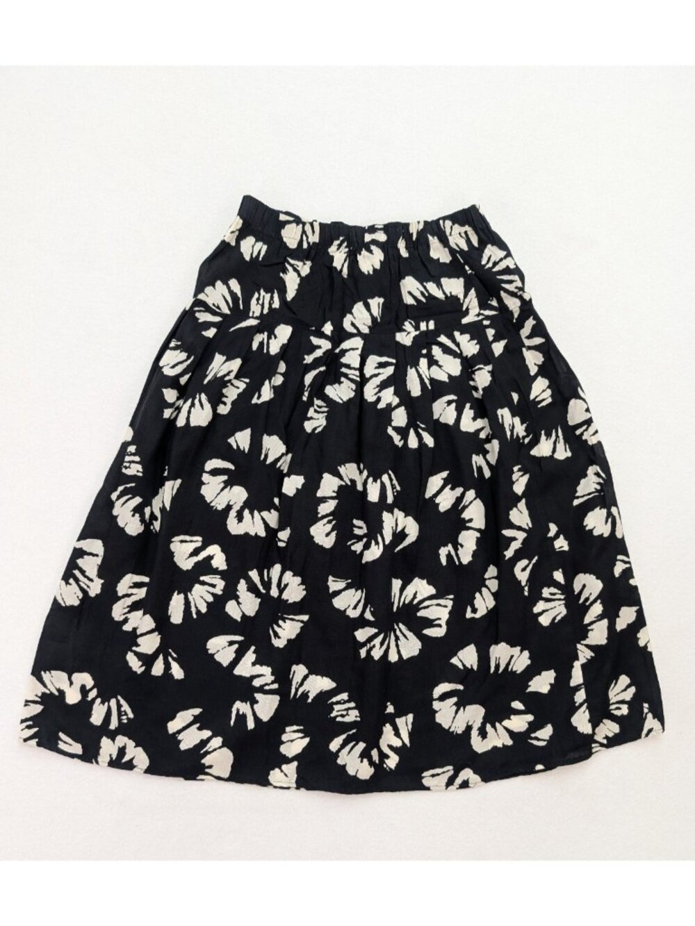 California Krush Vintage 80s 90s Women's Midi Maxi Skirt Black Floral Size M - Picture 2 of 10
